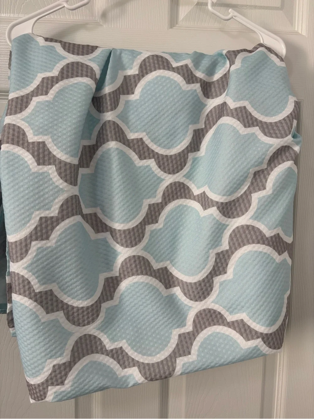 Aqua and Gray Geometric shower curtain